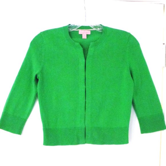 Lilly Pulitzer: Holiday Cardigan, Kelly Green, crop, 3/4  sleeve, XS - Picture 4 of 7